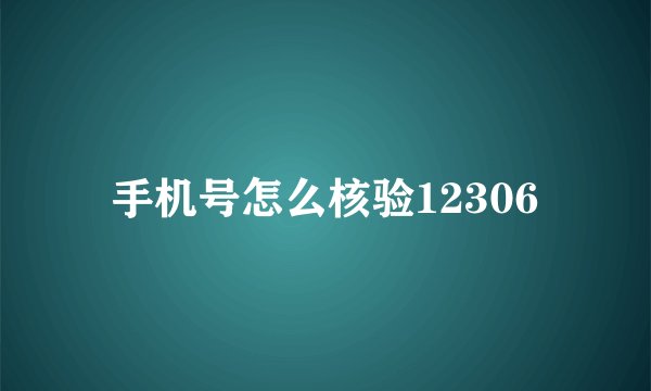手机号怎么核验12306