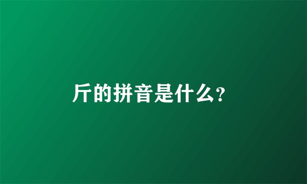 斤的拼音是什么？