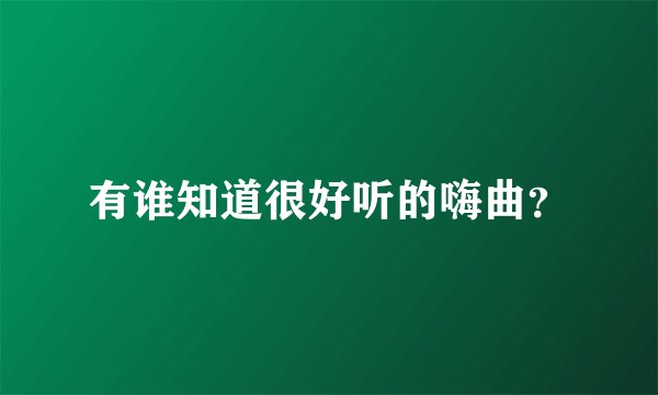 有谁知道很好听的嗨曲？