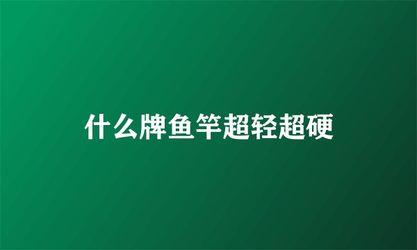 什么牌鱼竿超轻超硬
