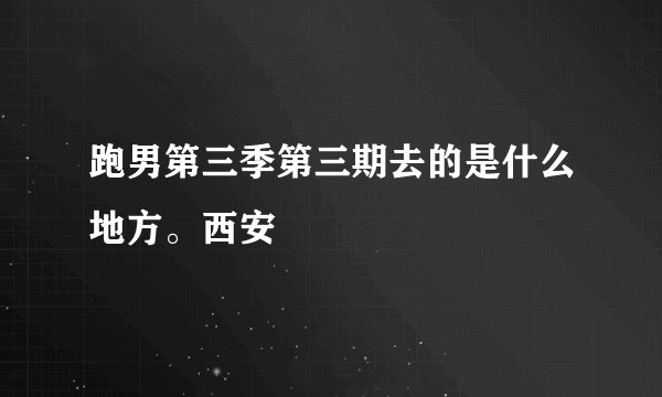 跑男第三季第三期去的是什么地方。西安