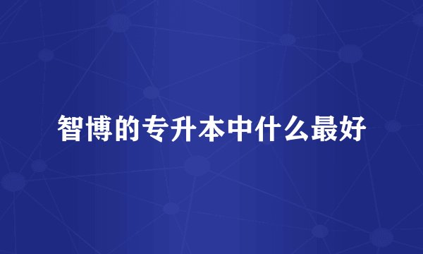 智博的专升本中什么最好