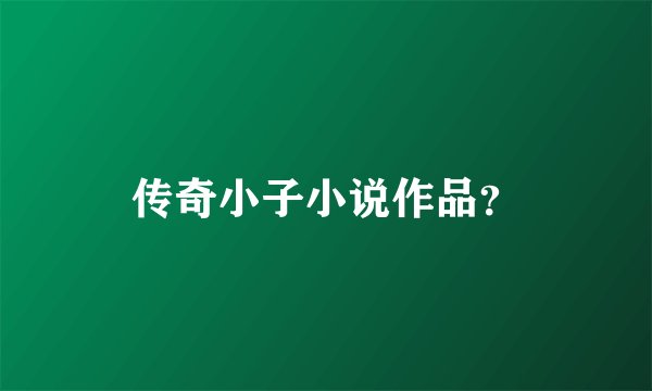 传奇小子小说作品？