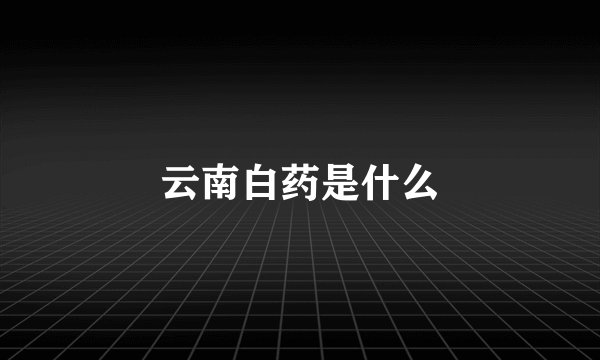 云南白药是什么