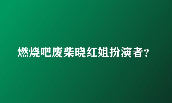 燃烧吧废柴晓红姐扮演者？