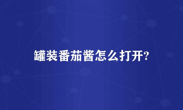 罐装番茄酱怎么打开?