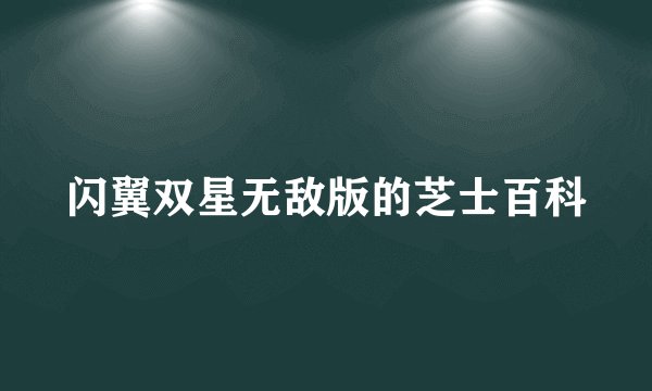 闪翼双星无敌版的芝士百科