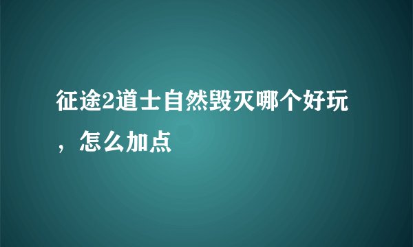 征途2道士自然毁灭哪个好玩，怎么加点