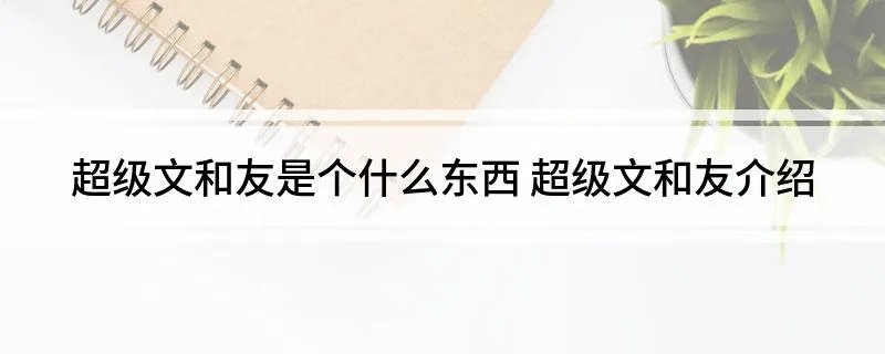 超级文和友是个什么东西 超级文和友介绍
