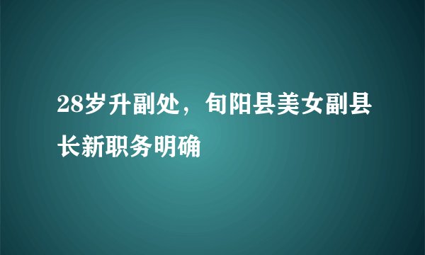 28岁升副处，旬阳县美女副县长新职务明确