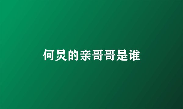 何炅的亲哥哥是谁