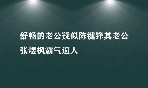 舒畅的老公疑似陈键锋其老公张煜枫霸气逼人
