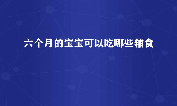 六个月的宝宝可以吃哪些辅食