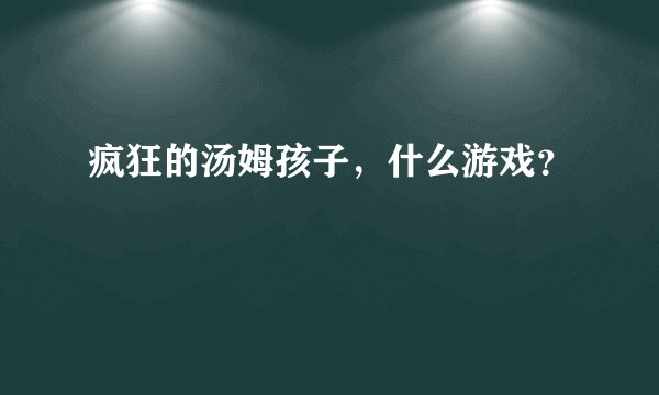 疯狂的汤姆孩子,什么游戏?