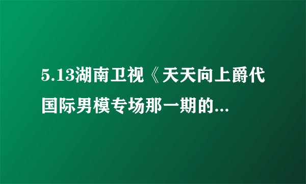 5.13湖南卫视《天天向上爵代国际男模专场那一期的所有背景音乐的名字，包括走秀音乐