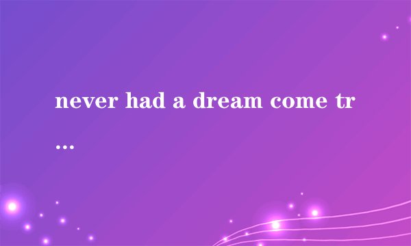 never had a dream come true 的歌词是什么?