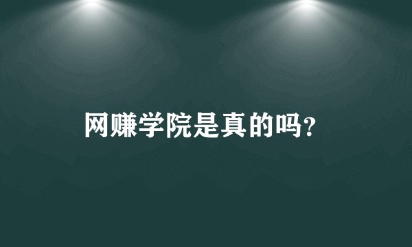 网赚学院是真的吗？
