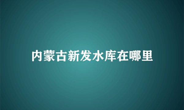 内蒙古新发水库在哪里