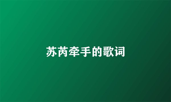 苏芮牵手的歌词
