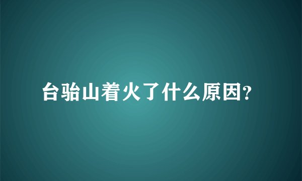 台骀山着火了什么原因？
