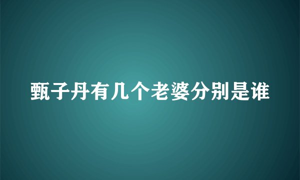 甄子丹有几个老婆分别是谁