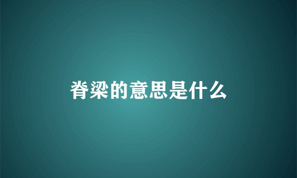 脊梁的意思是什么
