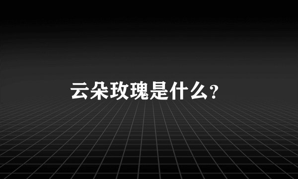 云朵玫瑰是什么？