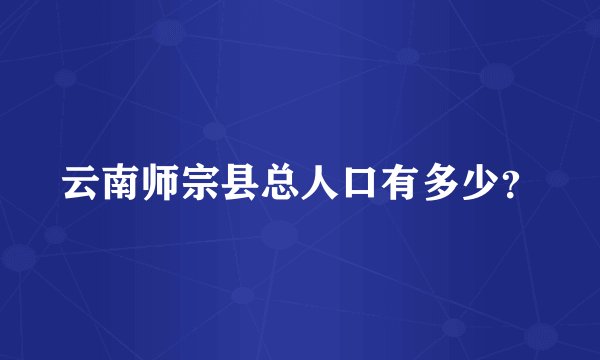 云南师宗县总人口有多少？