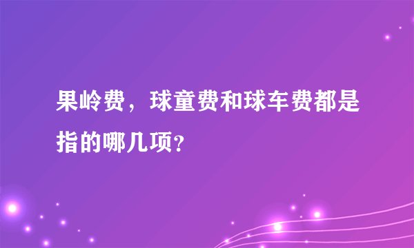 果岭费，球童费和球车费都是指的哪几项？