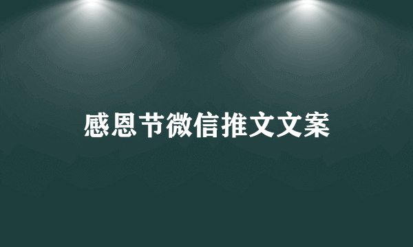 感恩节微信推文文案