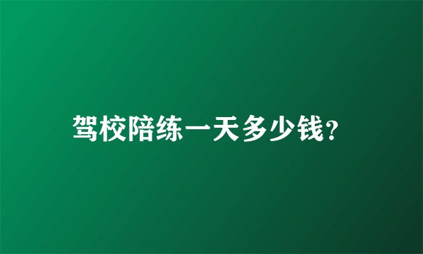 驾校陪练一天多少钱？
