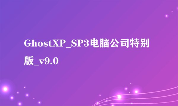 GhostXP_SP3电脑公司特别版_v9.0