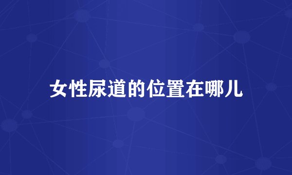 女性尿道的位置在哪儿