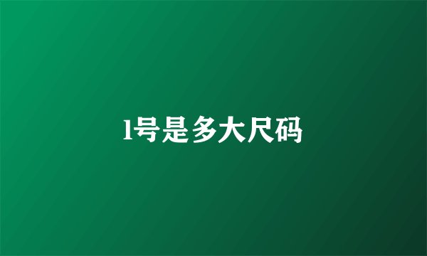 l号是多大尺码