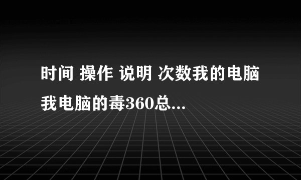 时间 操作 说明 次数我的电脑 我电脑的毒360总删不掉 即使删掉了还会在出现为什么啊