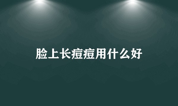 脸上长痘痘用什么好