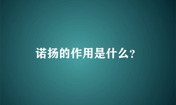 诺扬的作用是什么？