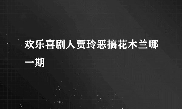欢乐喜剧人贾玲恶搞花木兰哪一期