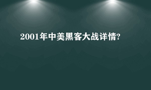 2001年中美黑客大战详情?