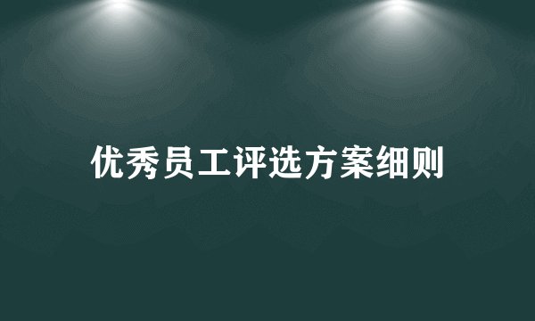 优秀员工评选方案细则