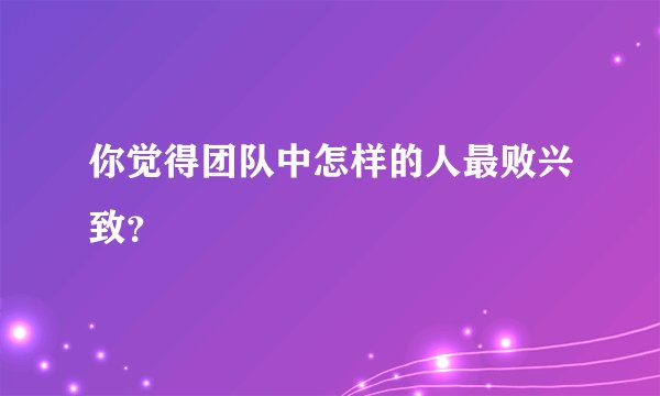 你觉得团队中怎样的人最败兴致？
