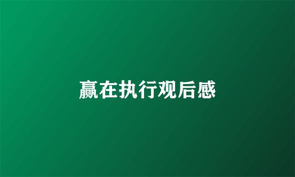 赢在执行观后感