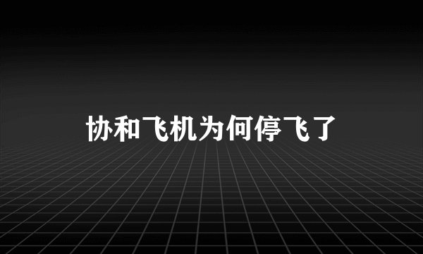 协和飞机为何停飞了