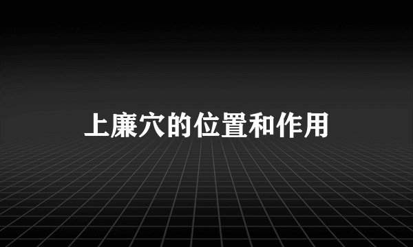 上廉穴的位置和作用