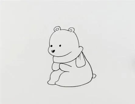 儿童彩铅北极熊绘画图片?
