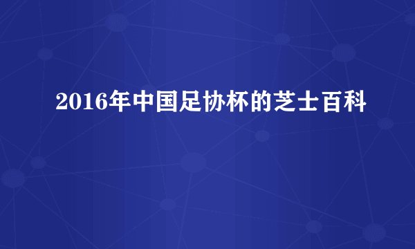 2016年中国足协杯的芝士百科