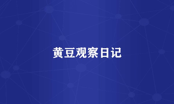 黄豆观察日记
