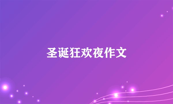 圣诞狂欢夜作文
