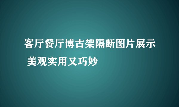 客厅餐厅博古架隔断图片展示 美观实用又巧妙