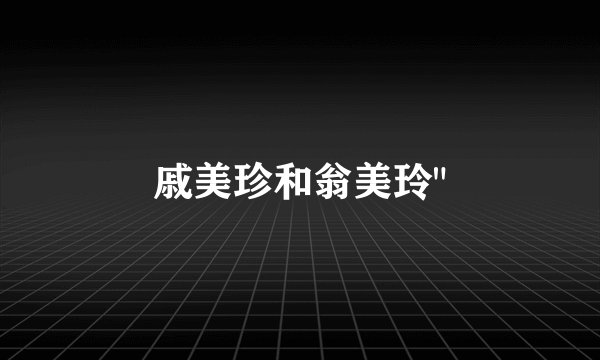 戚美珍和翁美玲